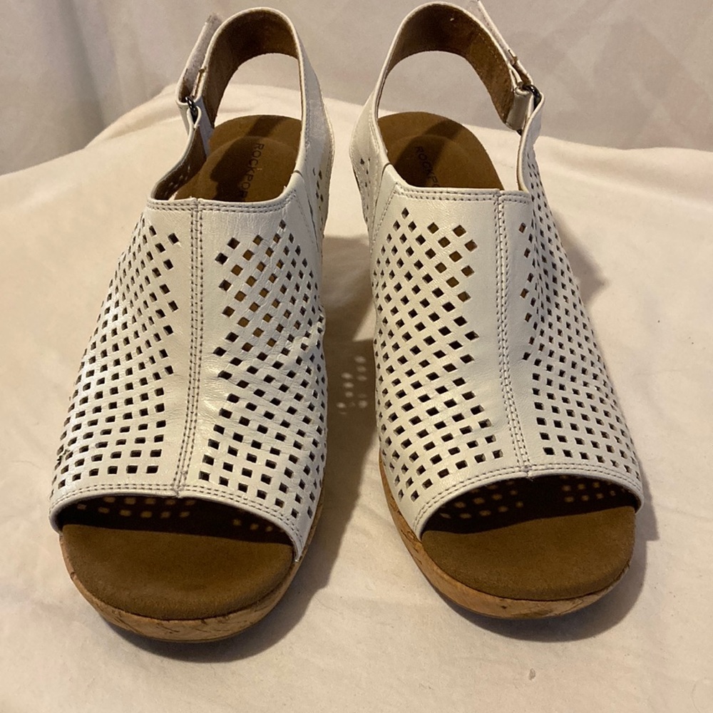 White sling back sandals